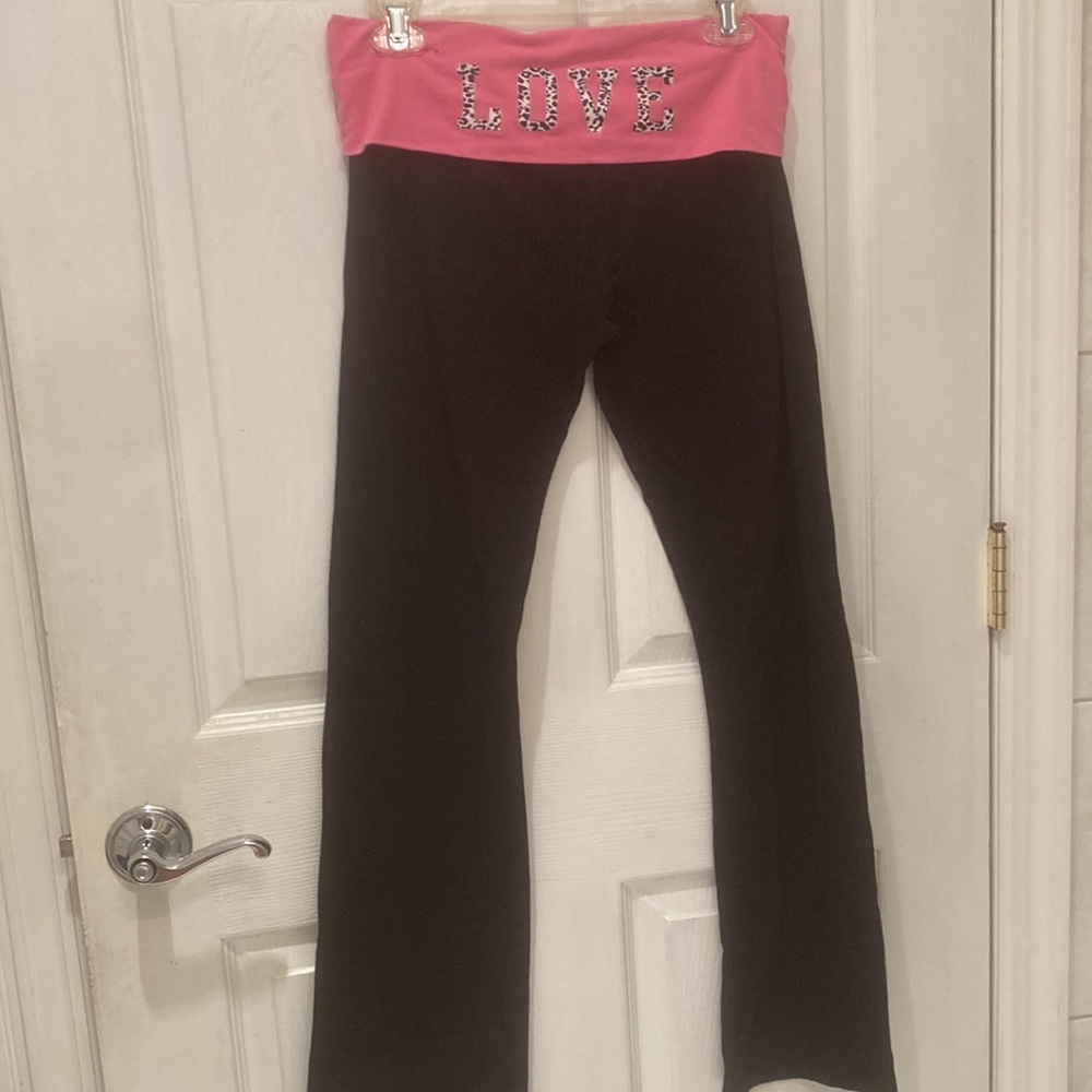 Rampage LOVE Pink Black Yoga Pants